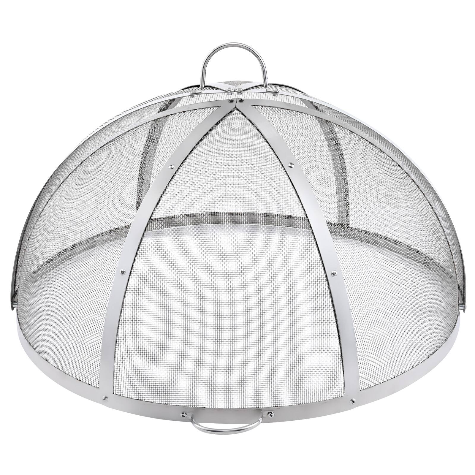 Alt View 5. VEVOR - Firepit Spark Screen Lid, 30" Diameter, Outdoor Firepit Ring Cover Round Accessories, Fire Pit Metal Cover - Silver.