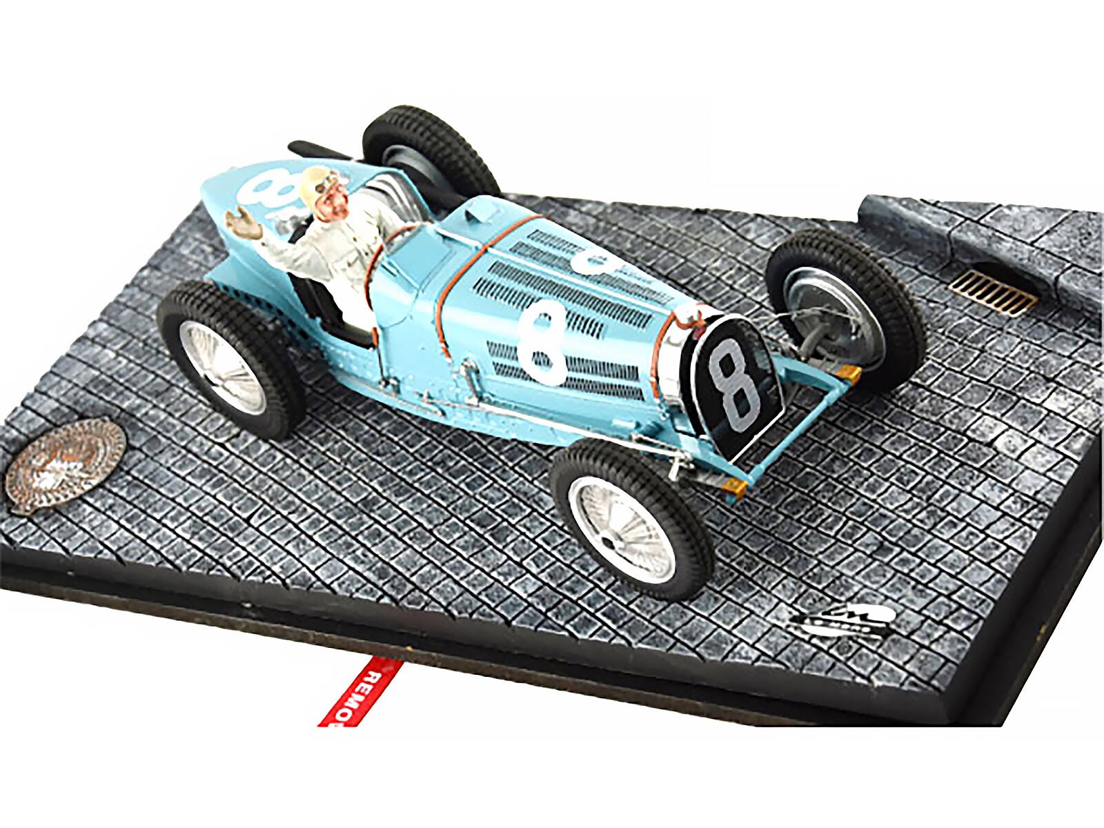 Alt View 1. Le Mans Miniatures - Bugatti T59 #8 Rene Dreyfus 3rd Place Monaco GP (1934) w/Driver Mounted & Figures 1/18 Models by Le Mans Miniatures.