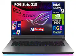 ASUS - ROG Strix G18 G815LP-XS97 Gaming Laptop, Ultra 9- 275HX, 64GB, 2TB SSD, 18 , RTX 5070, Win 11 Pro - Eclipse Gray