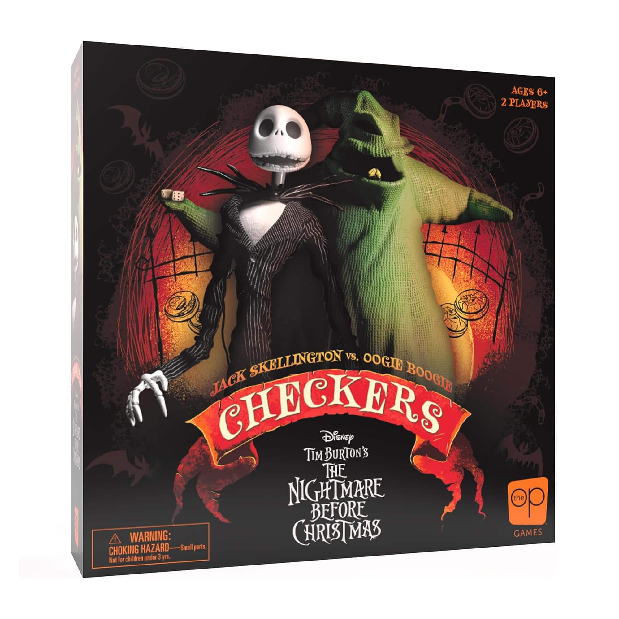 USAoploy - Disney Nightmare Before Christmas Checkers Game - Red/Black