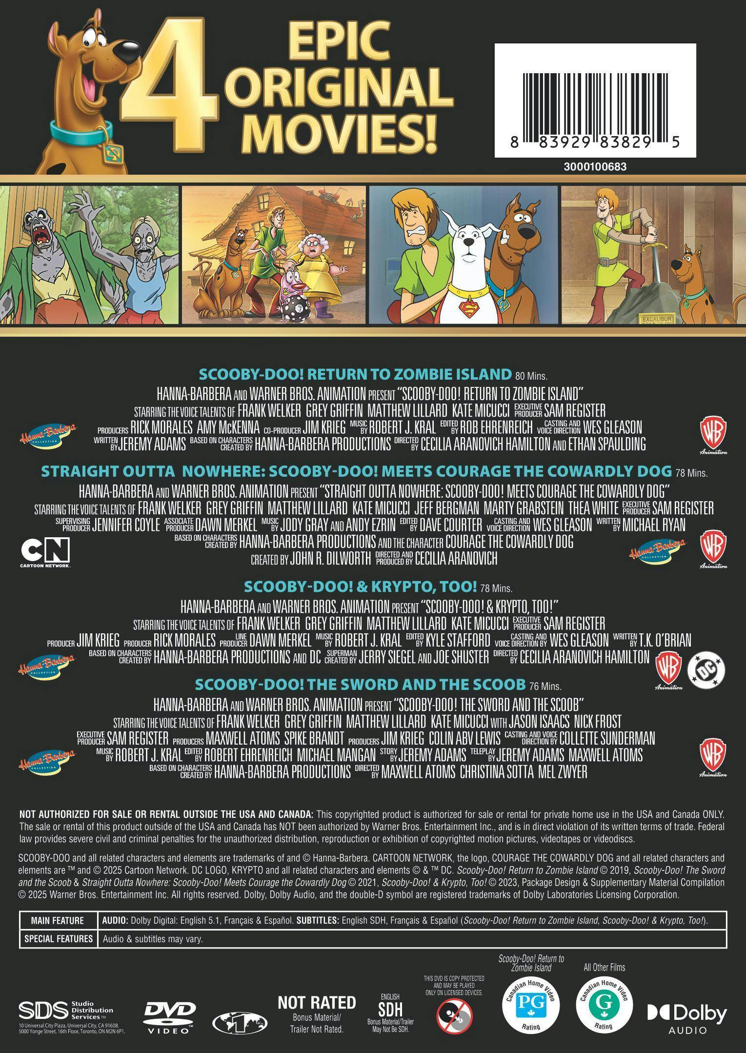 Back. Scooby-Doo!: 4-Film Collection   - DVD.