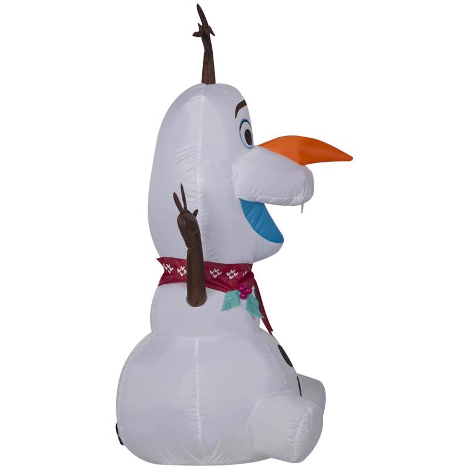 Left. Disney - Disney Airblown Christmas Inflatable Olaf with Red Scarf 48 in. Inflatable - Multicolored.