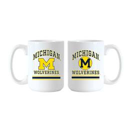 Logo Brands - Michigan Wolverines 15oz. Current & Throwback Mug Set - Multicolor