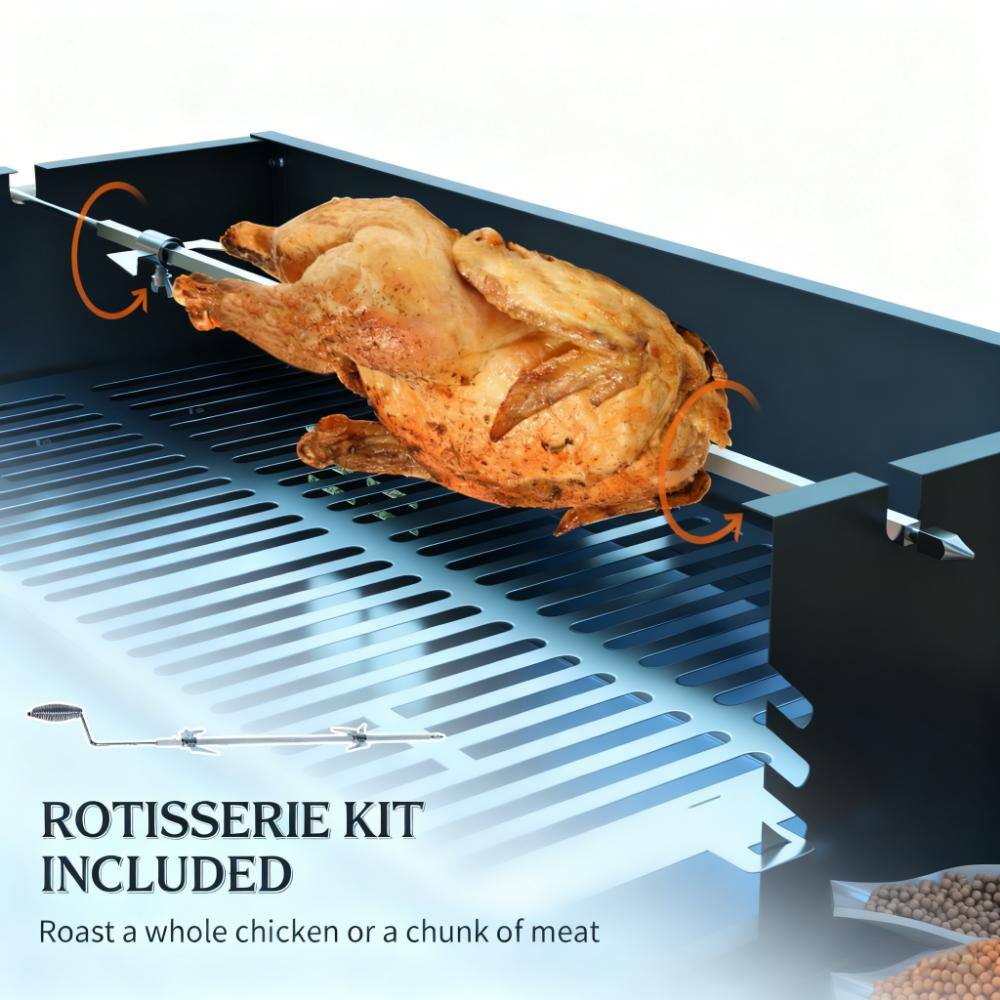 ROTISSERIE KIT INCLUDED  
Roast a whole chicken or a chunk of meat