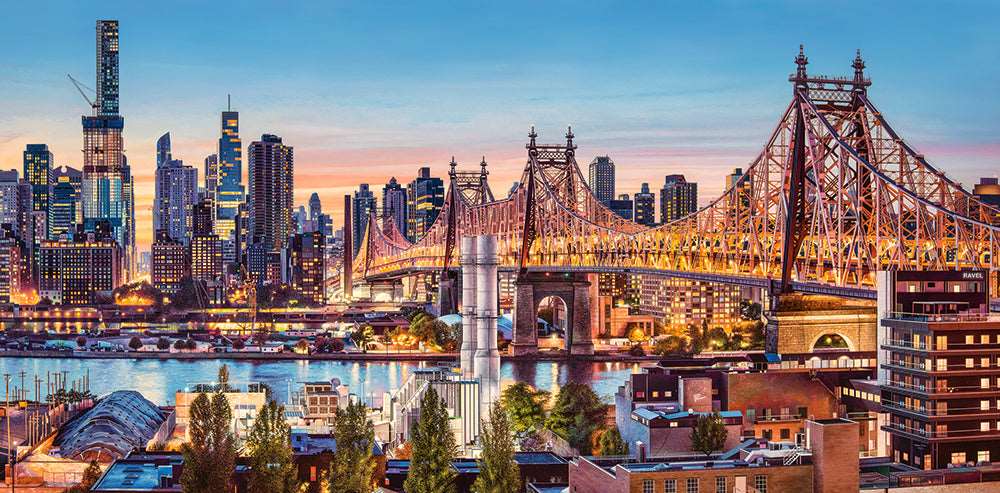 Angle. Castorland - CASTORLAND 4000 Piece Jigsaw Puzzles, Good Evening New York, Puzzle of NYC, Puzzles of the USA, NY Harbor, C-400256-2 - Red.