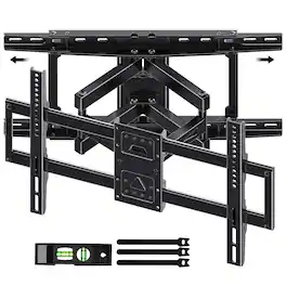 Dazzed Corner - Full Motion TV Wall Mount for 37‑90" TVs, Swivel Tilt Articulating Bracket, 600x400 VESA - Black
