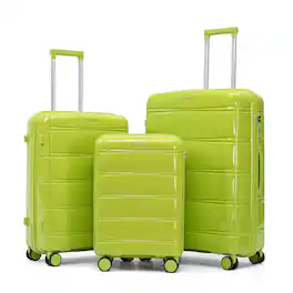 Z-Edge - Luggage Sets 3 Piece Suitcase Set, Hard Shell Carry on Luggage Travel Suitcases with Spinner Wheels and Combination Lock - Green