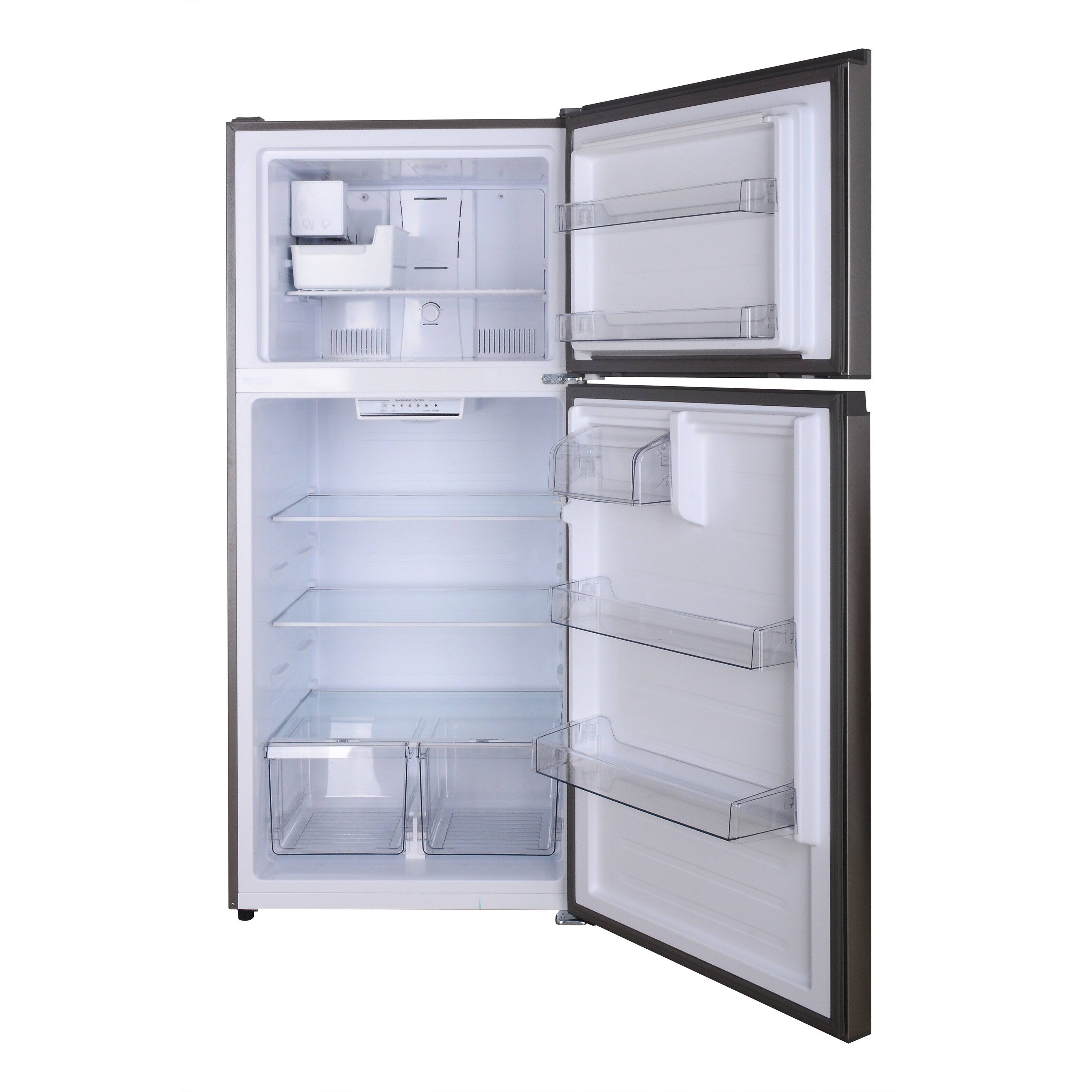 Angle. Conserv - Conserv 30 inch 18 cu. ft. Top Freezer Apartment Refrigerator w Ice Maker Energy Star Counter Depth - Stainless Steel - Stainless.