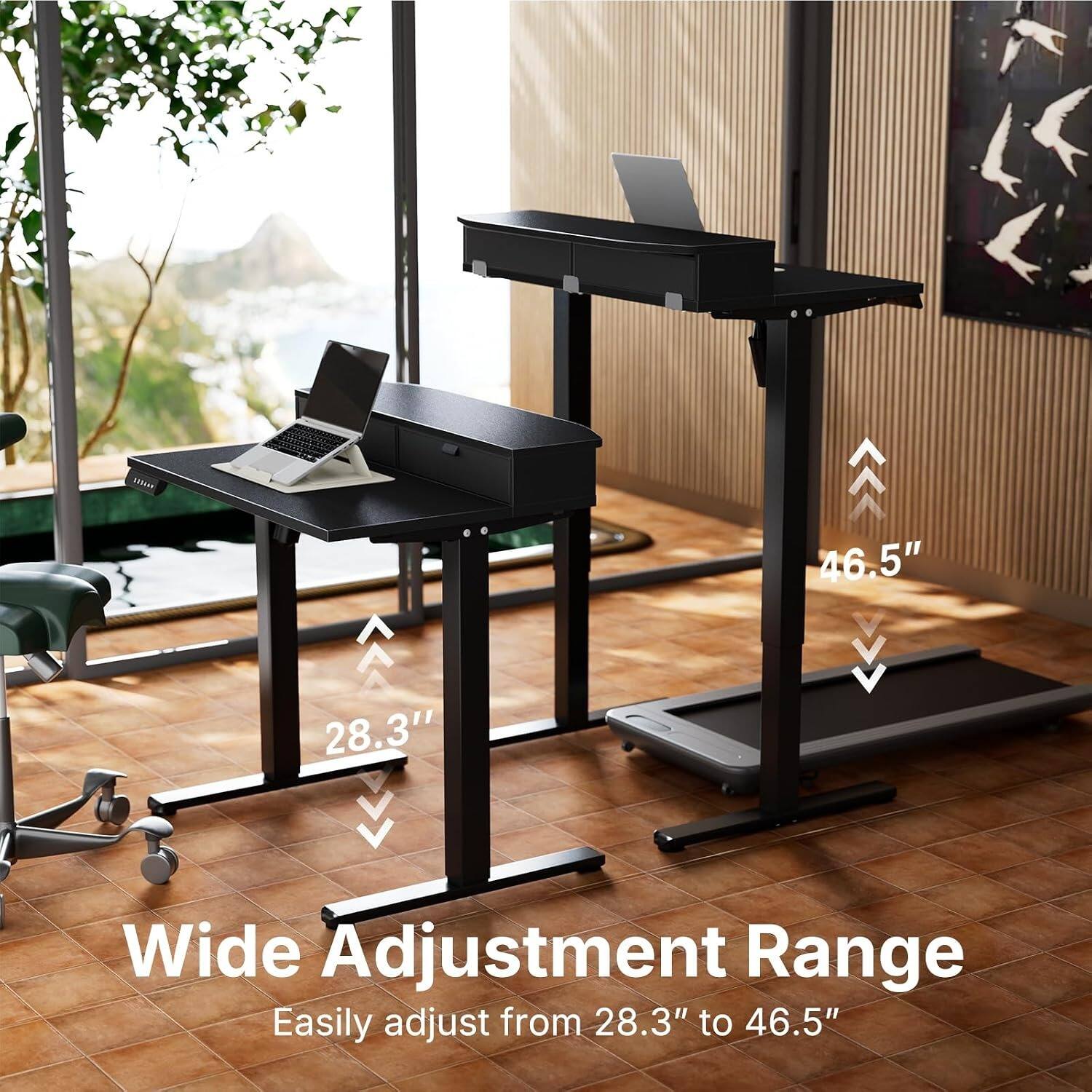 46.5" 28.3" Wide Adjustment Range Easily adjust from 28.3" to 46.5"