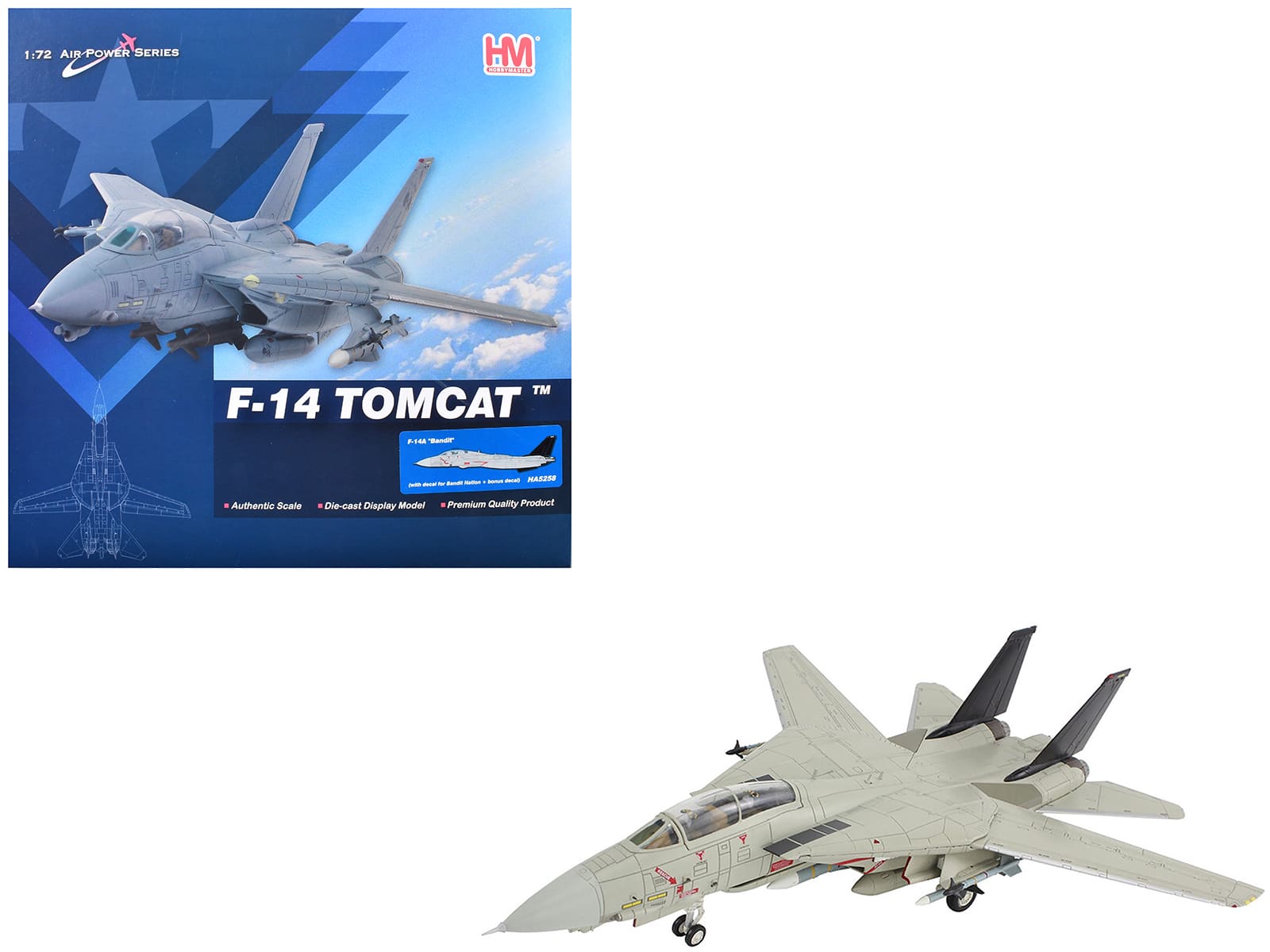"Grumman F-14A Tomcat Fighter Aircraft ""Bandit Rogue Nation"" US Navy ""Air Power Series"" 1/72 Diecast Model Hobby Master" price history on PriceWatchPro