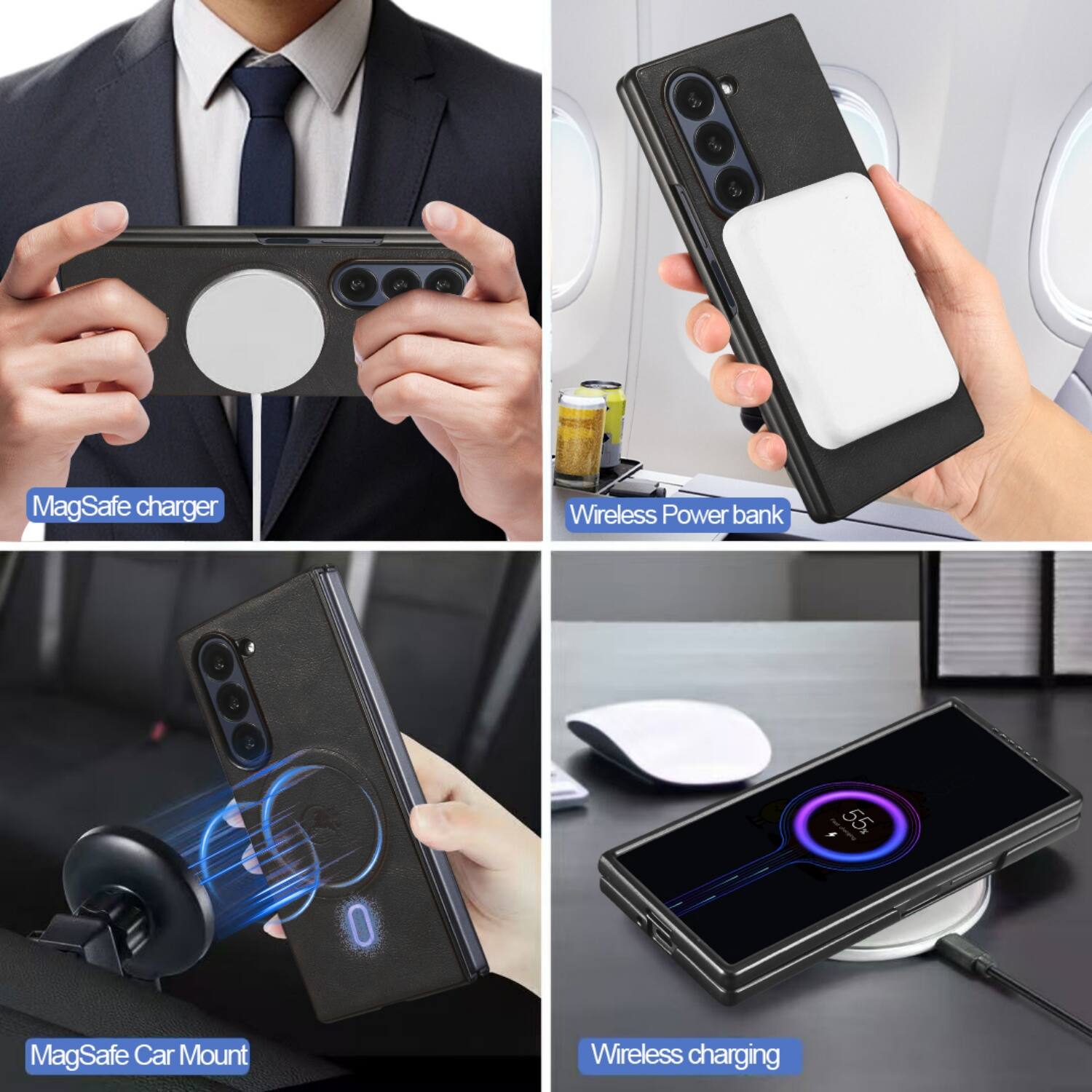 MagSafe charger  
Wireless Power bank  
MagSafe Car Mount  
Wireless charging