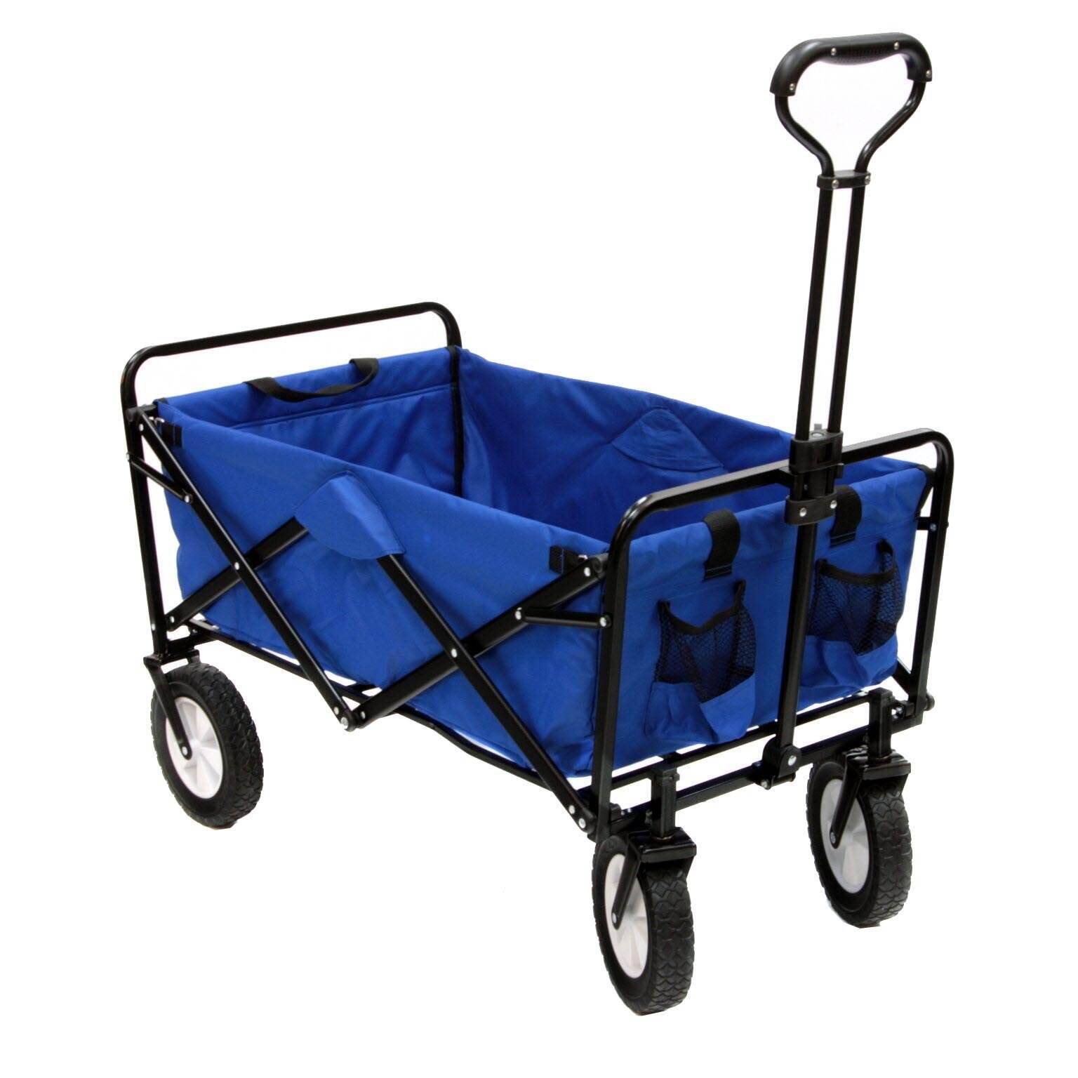 Alt View 1. Mac Sports - Mac Sports Collapsible Folding Outdoor Utility Garden Camping Wagon Cart, Blue - Solid Blue.