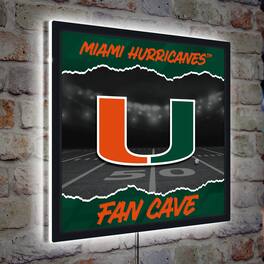 Evergreen Enterprises - Miami Hurricanes 23" LED Fan Cave Square-Shaped Lighted Wall Sign - Multicolor
