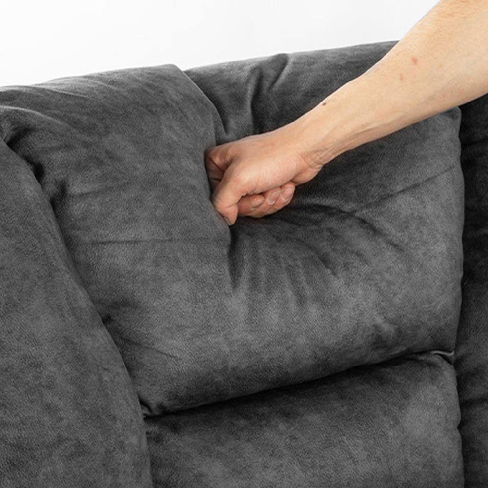 Left. Kadyn - Swivel Rocking Recliner Chair, 8-Point Massage & Heat, 360° Rotation, USB Port, Cup Holders, Gray - Gray.