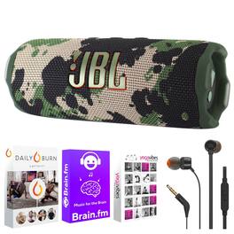 JBL - Flip 7 Portable Waterproof Bluetooth Wireless Speaker Camoflaug Audio Bundle - Camoflauge