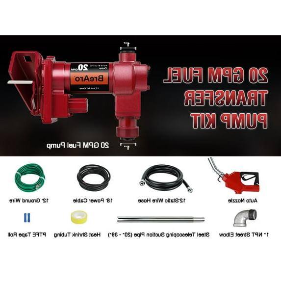 Sure, here is the corrected and grouped text:

---

**50 GPM FUEL TRANSFER KIT**

- **Pump:** 20 GPM
- **Wire:** Ground 12
- **Cable:** Power 18
- **Hose:** Wire 12
- **Static Nozzle**
- **Auto Roll Tape**
- **PTFE Tubing**
- **Shrink Heat 39"**
- **Pipe Suction Telescoping Steel Elbow Street NPT 1"**

---

**Included:**

- **18" Wire Cable**
- **12" Static Hose**
- **Auto Shut Off Valve**
- **18" PTFE Tubing**
- **12" Shrink Heat**
- **1" NPT Steel Elbow**

---

**Specifications:**

- **Flow Rate:** 20 GPM
- **Voltage:** 12V
- **Power:** 18A
- **Hose Length:** 12'
- **Static Hose Length:** 18"
- **PTFE Tubing Length:** 39"
- **Pipe Suction:** 1" NPT Steel Elbow

---