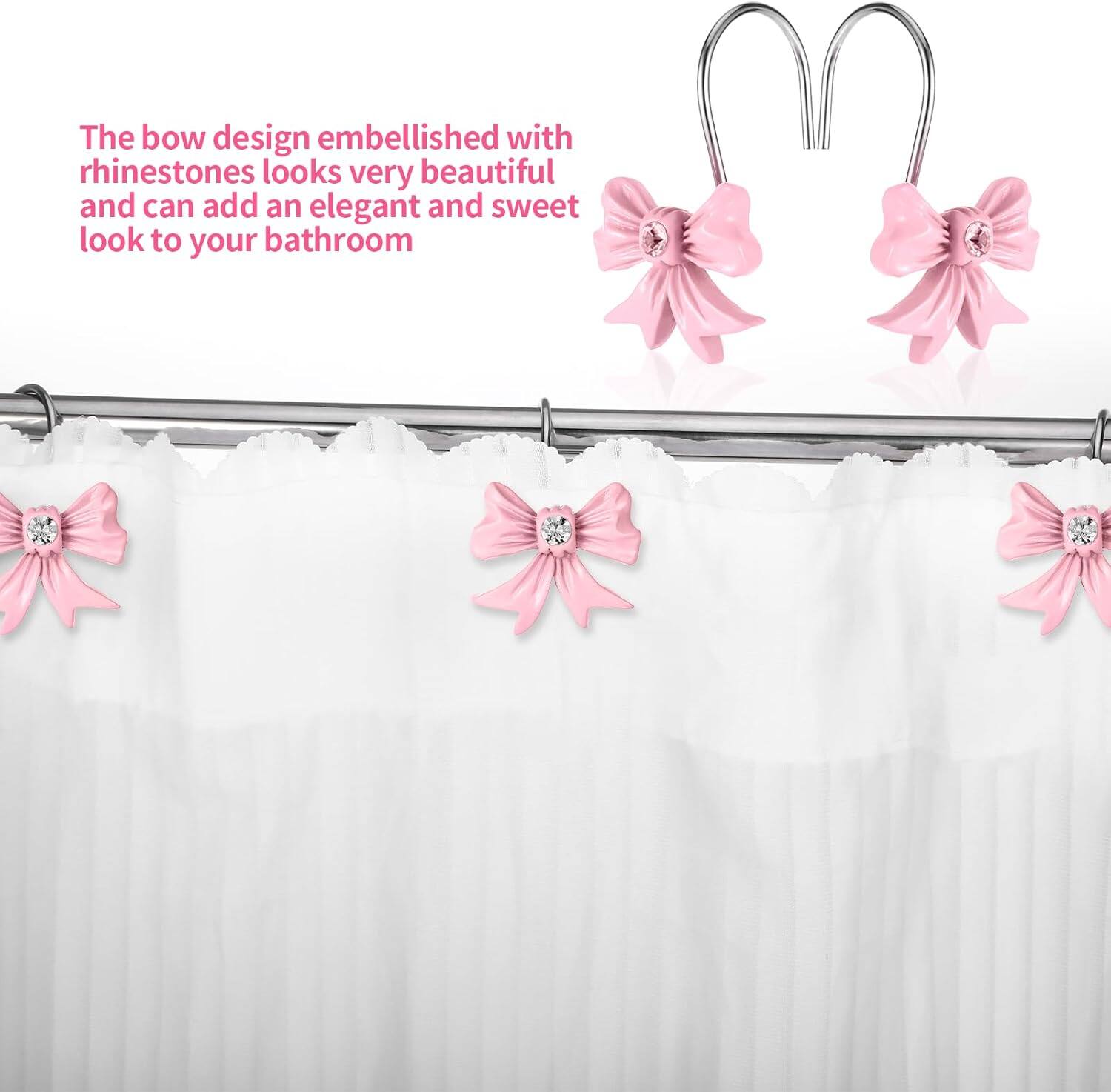 The bow design embellished with rhinestones looks very beautiful and can add an elegant and sweet look to your bathroom.