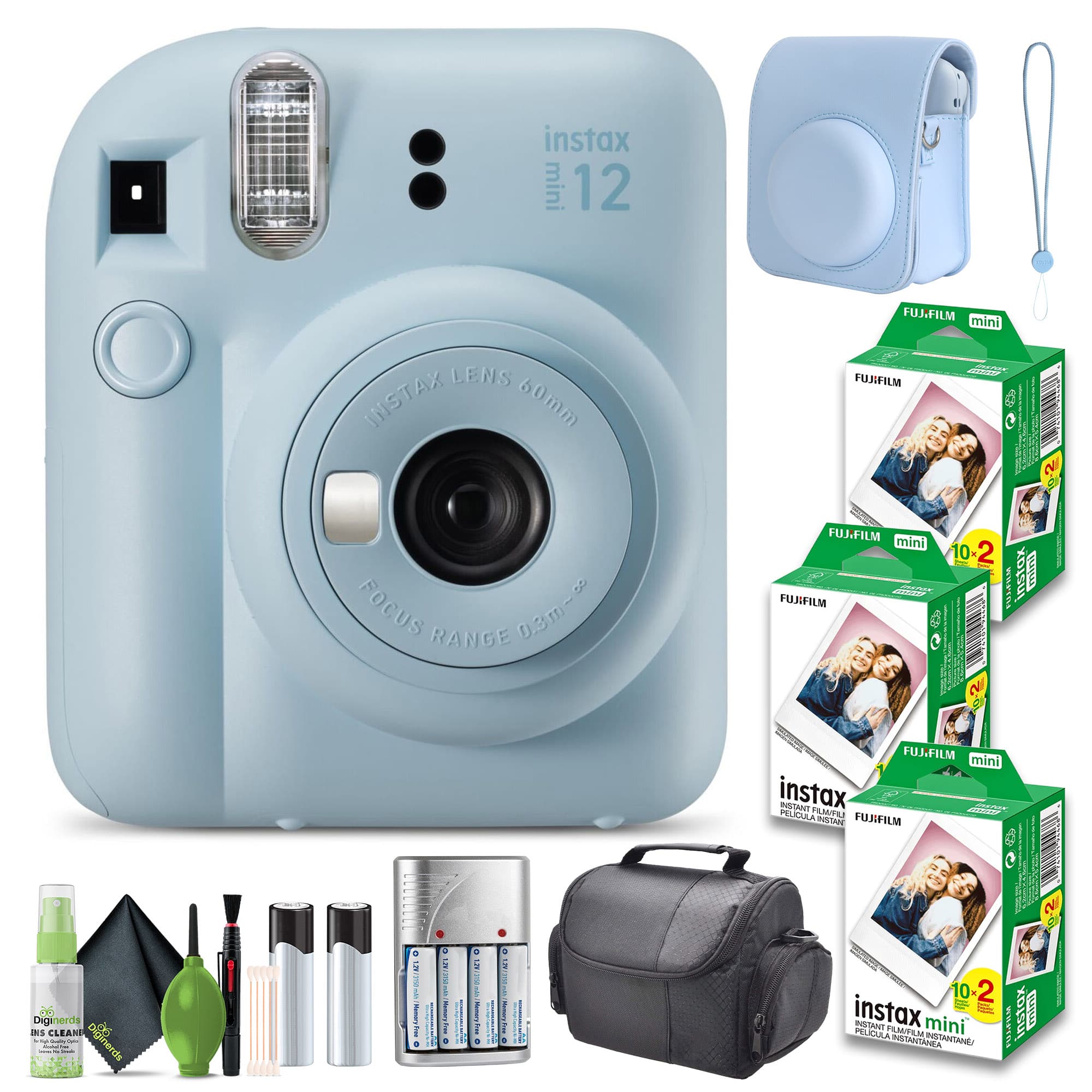 Bundle - Fujifilm - INSTAX MINI 12 Instant Film Camera with Instant Film - Pastel Blue