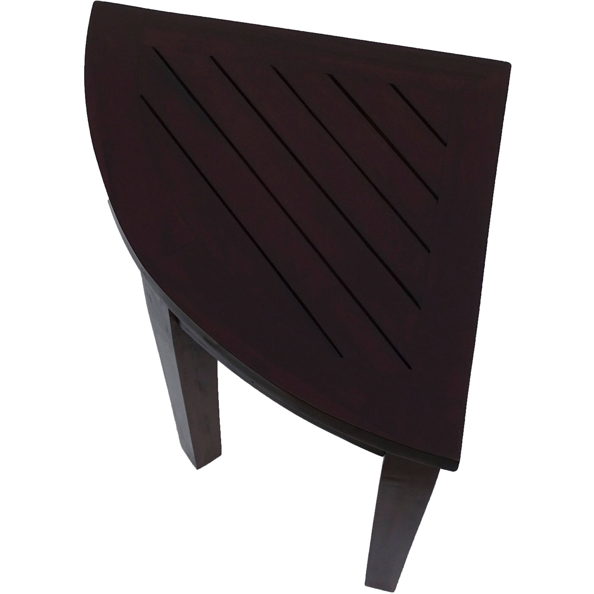 Angle. DecoTeak - DecoTeak SnazzyCorner 18" Teak Wood Shower Corner Stool in Woodland Brown Finish - Woodland Brown.