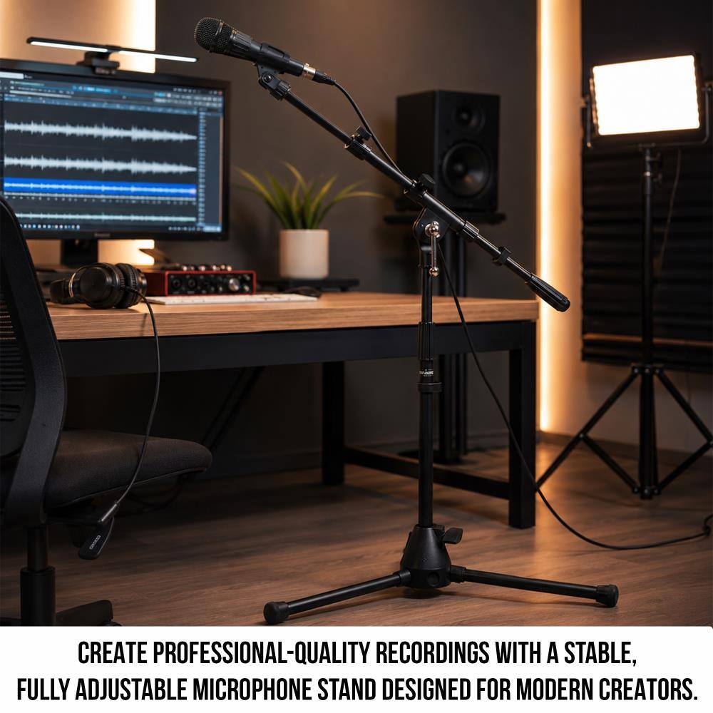 CREATE PROFESSIONAL-QUALITY RECORDINGS WITH A STABLE, FULLY ADJUSTABLE MICROPHONE STAND DESIGNED FOR MODERN CREATORS.