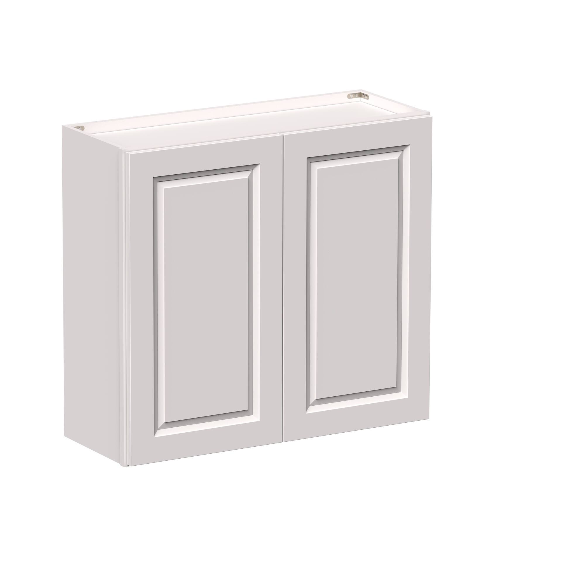 Angle. Boyel Living - 33-in W x 30-in H x 12-in D Shaker RTA Kitchen Wall Cabinet with Soft-Close Doors - Glacier White.