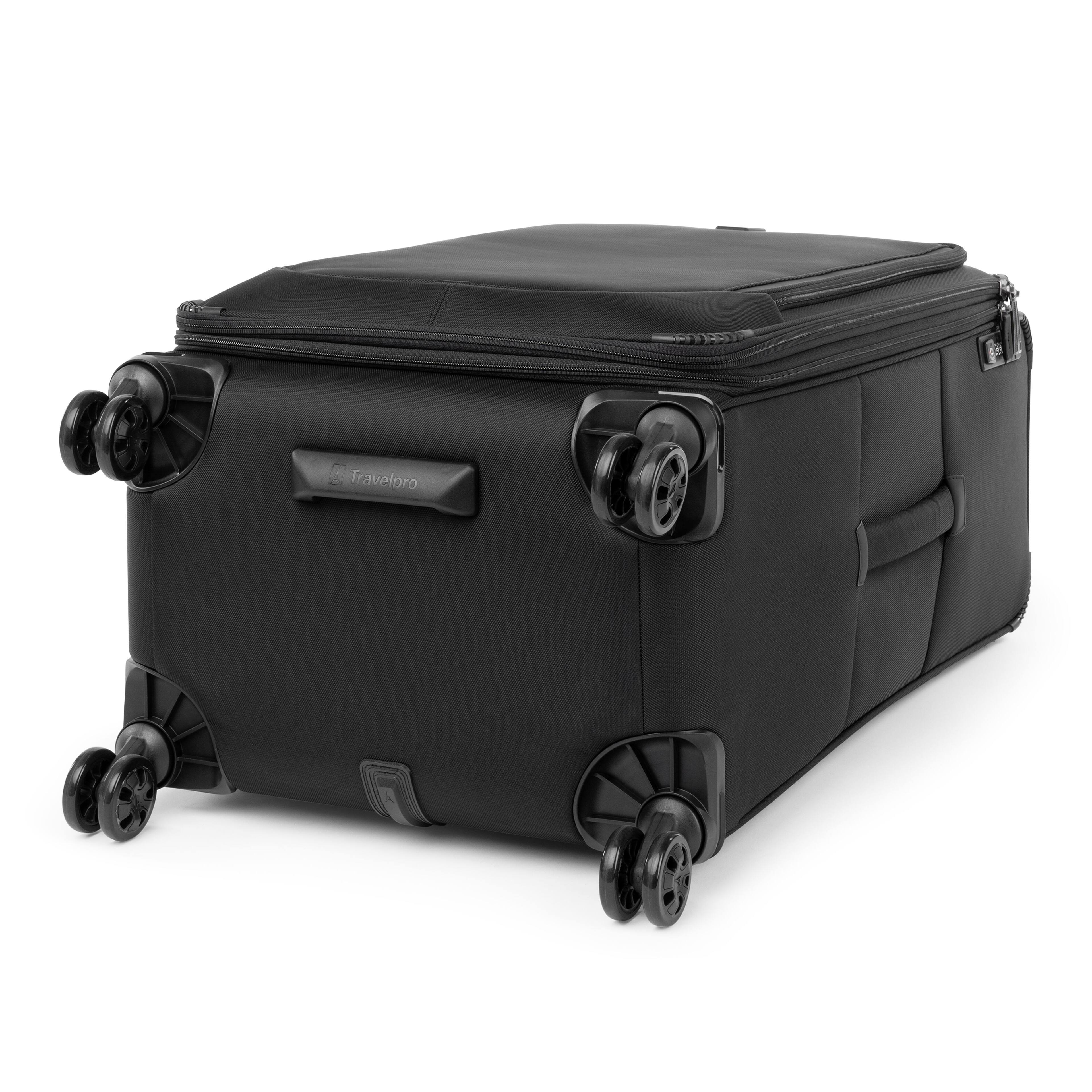 Alt View 3. Travelpro - Crew Classic Lightweight Softside Expandable 29" Checked Spinner - Black.