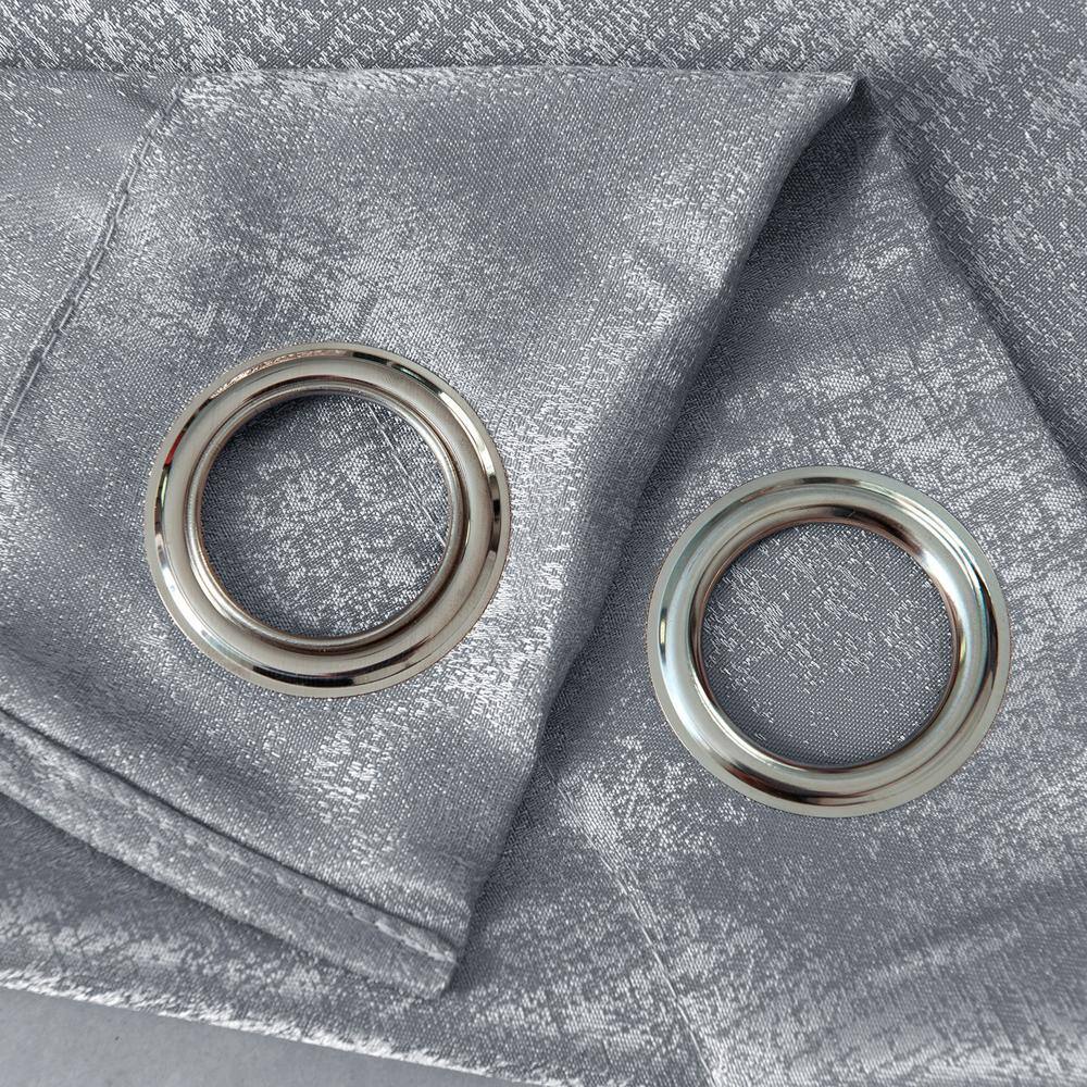 Angle. Olivia Gray - Olivia Gray Roxy Two Tone Jacquard Grommet Single Panel - 54x90" Charcoal - Charcoal.