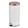 Front. Innovaze - 8 Gallon / 30 Liter White Metal Step-On Trash Can, Diamond Texture, Kitchen & Home Use - White.
