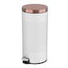 Innovaze - 8 Gallon / 30 Liter Metal Step-On Trash Can, Diamond Texture, Kitchen & Home Use - White