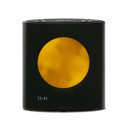 Front. Homedics - Sound Sleep Moon Dream Sound Machine & Clock - Black.