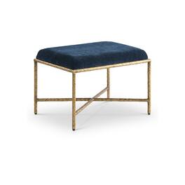 Meridian Furniture - Valley Navy Chenille Fabric Bench - Blue