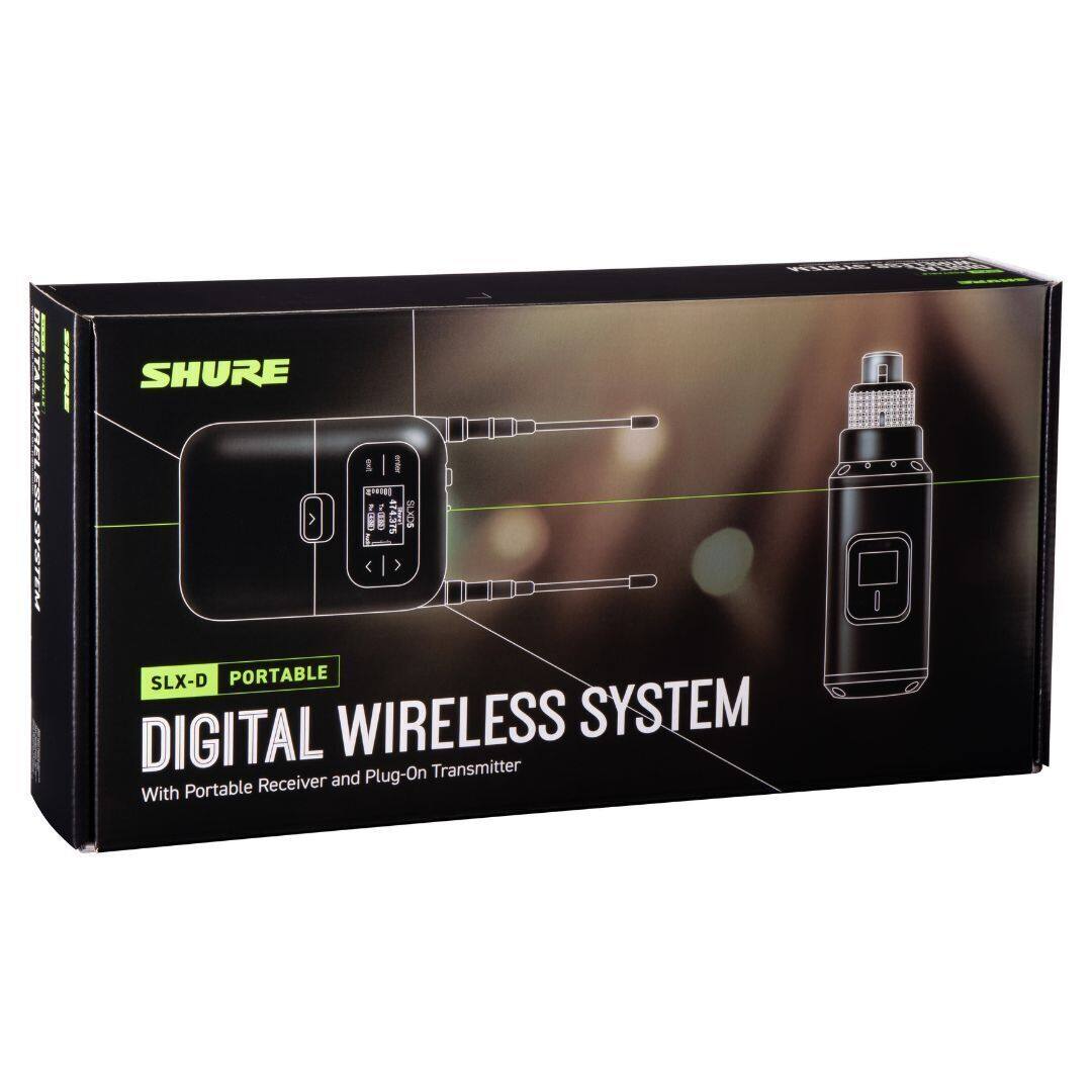 SHURE SLX-D PORTABLE DIGITAL WIRELESS SYSTEM With Portable Receiver and Plug-On Transmitter