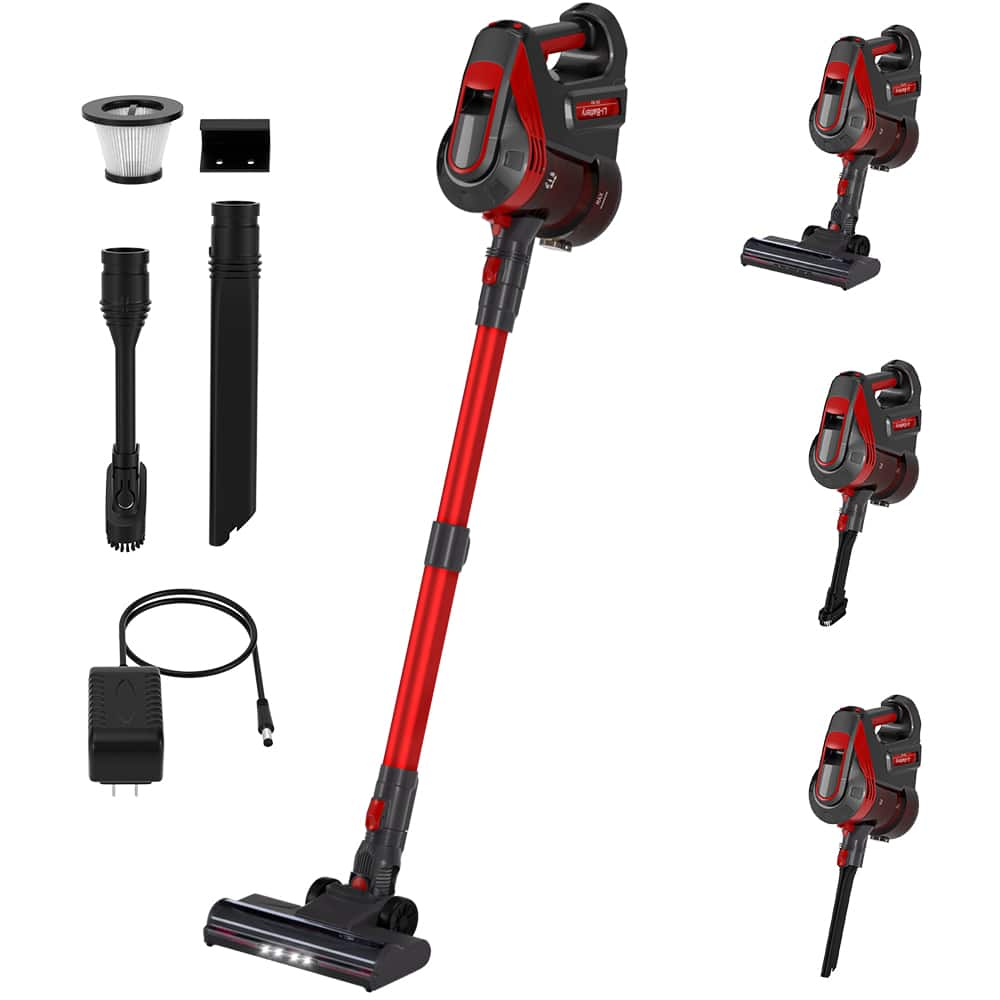 Front. Topteng - ​​25KPa Lightweight Cordless Vacuum - 40Mins Runtime, for Hardwood/Carpet/Pet Hair Home/Car Clean, HEPA Filtration - Black&Red.