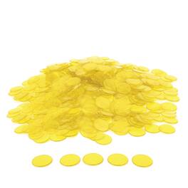 GSE Games & Sports Expert - 500 Pieces of 3/4-inch Plastic Transparent Bingo Chips for Bingo Game Party (Yellow)