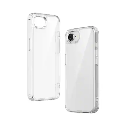 Front. Qixxronics - Qixxronics Transparent Case for iPhone 16e Shockproof Clear Phone Case - Clear.