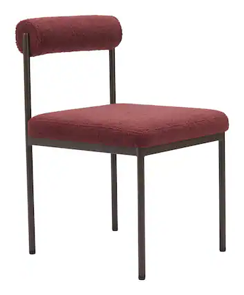 Front. Hivvago - Livorno Dining Chair Red & Bronze - Red & Bronze.