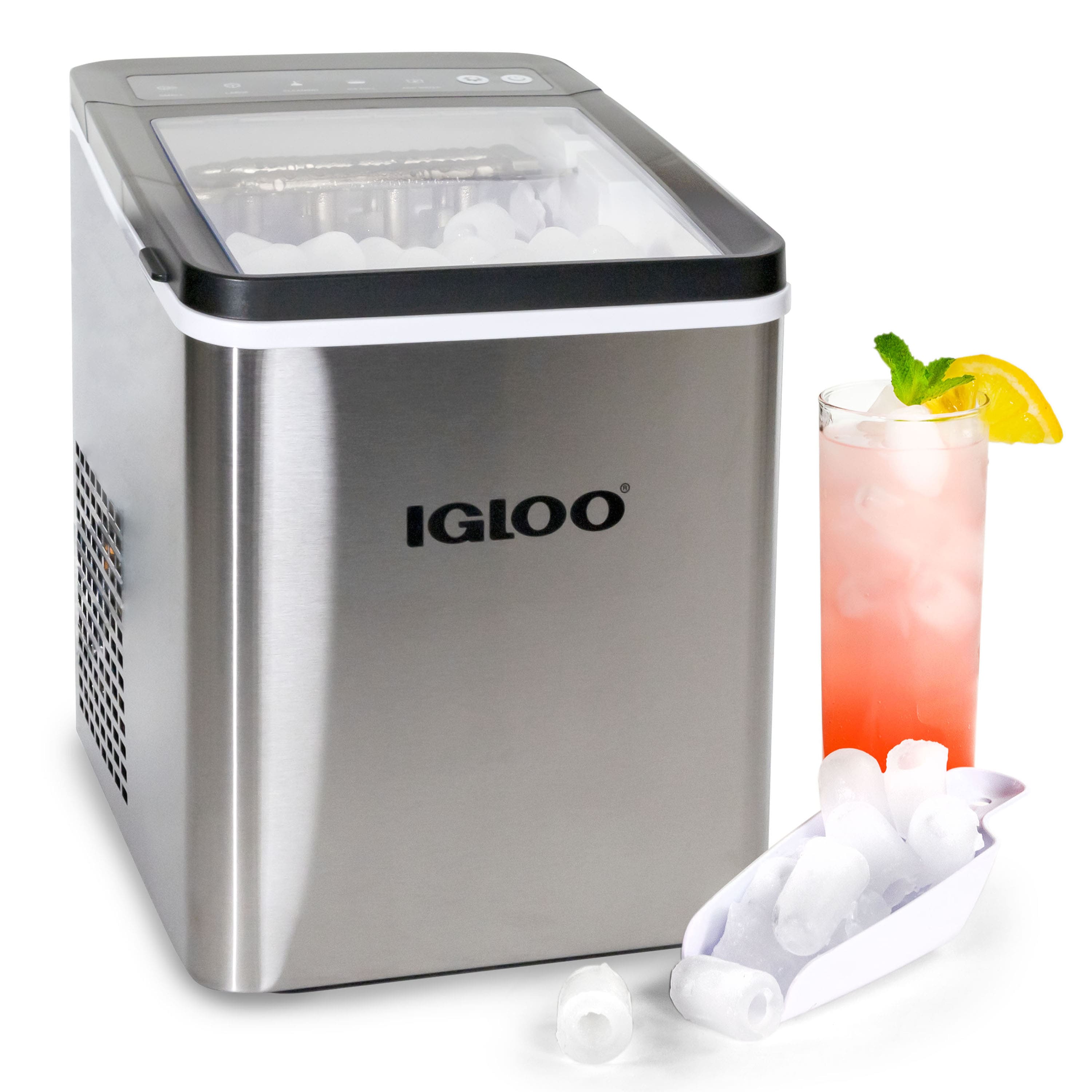 Igloo - 26-Pound Automatic Portable Countertop Ice Maker Machine - Stainless Steel