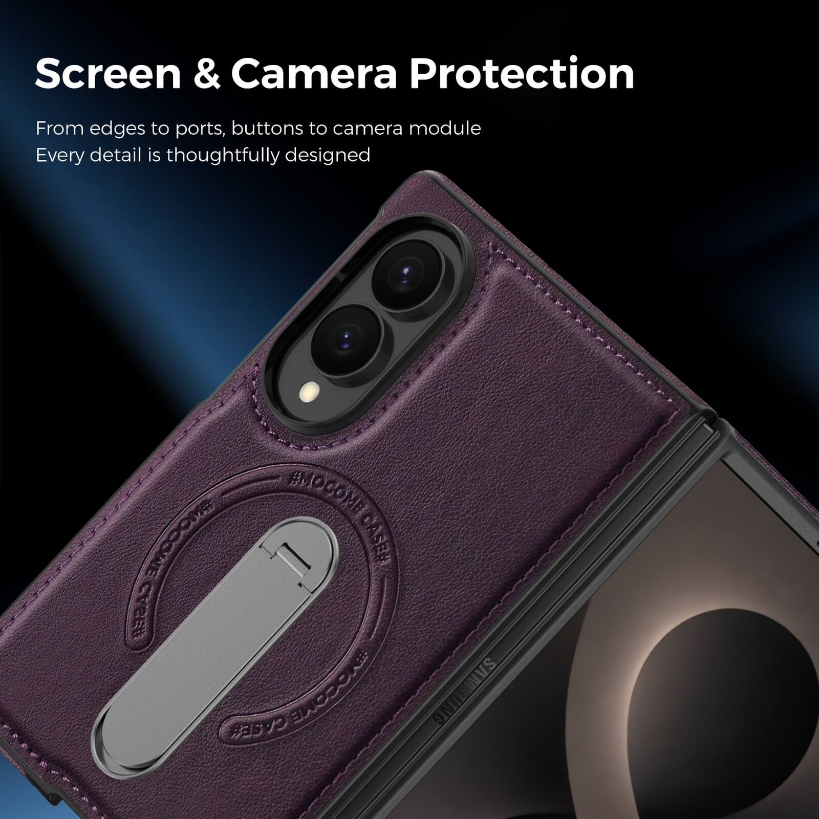Screen & Camera Protection  
From edges to ports, buttons to camera module  
Every detail is thoughtfully designed  

EMOCOME CASE!  
#ENOJOK SAMSUNG