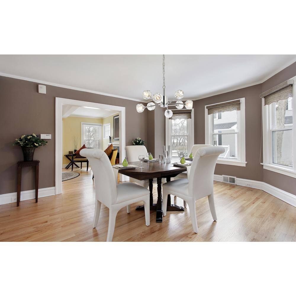 Angle. Elegant Lighting - Graham 8 Light Pendant in Chrome - Chrome And Clear.