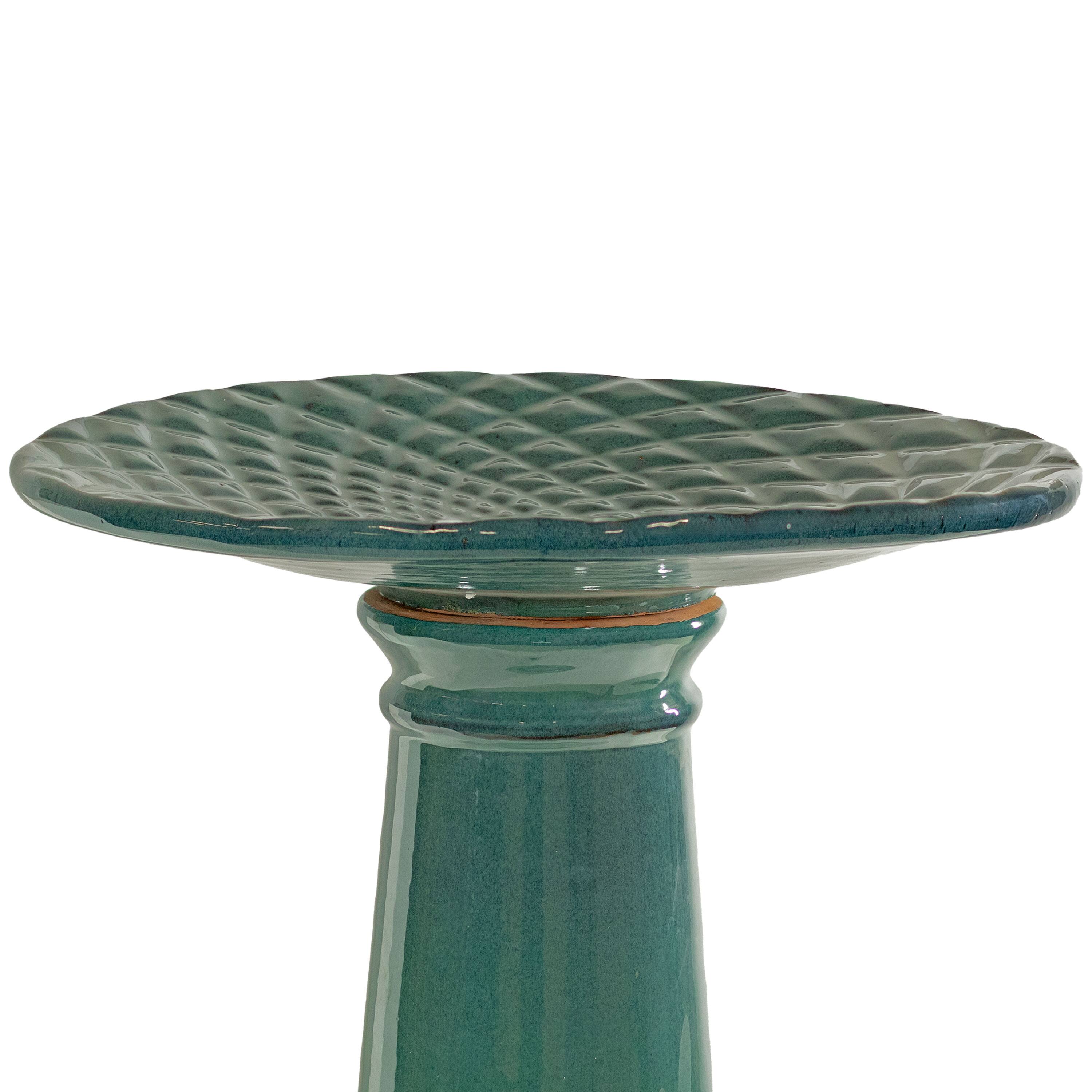Alt View 10. Sunnydaze - Rennes Ceramic Bird Bath - 22.5" H - Cyan.