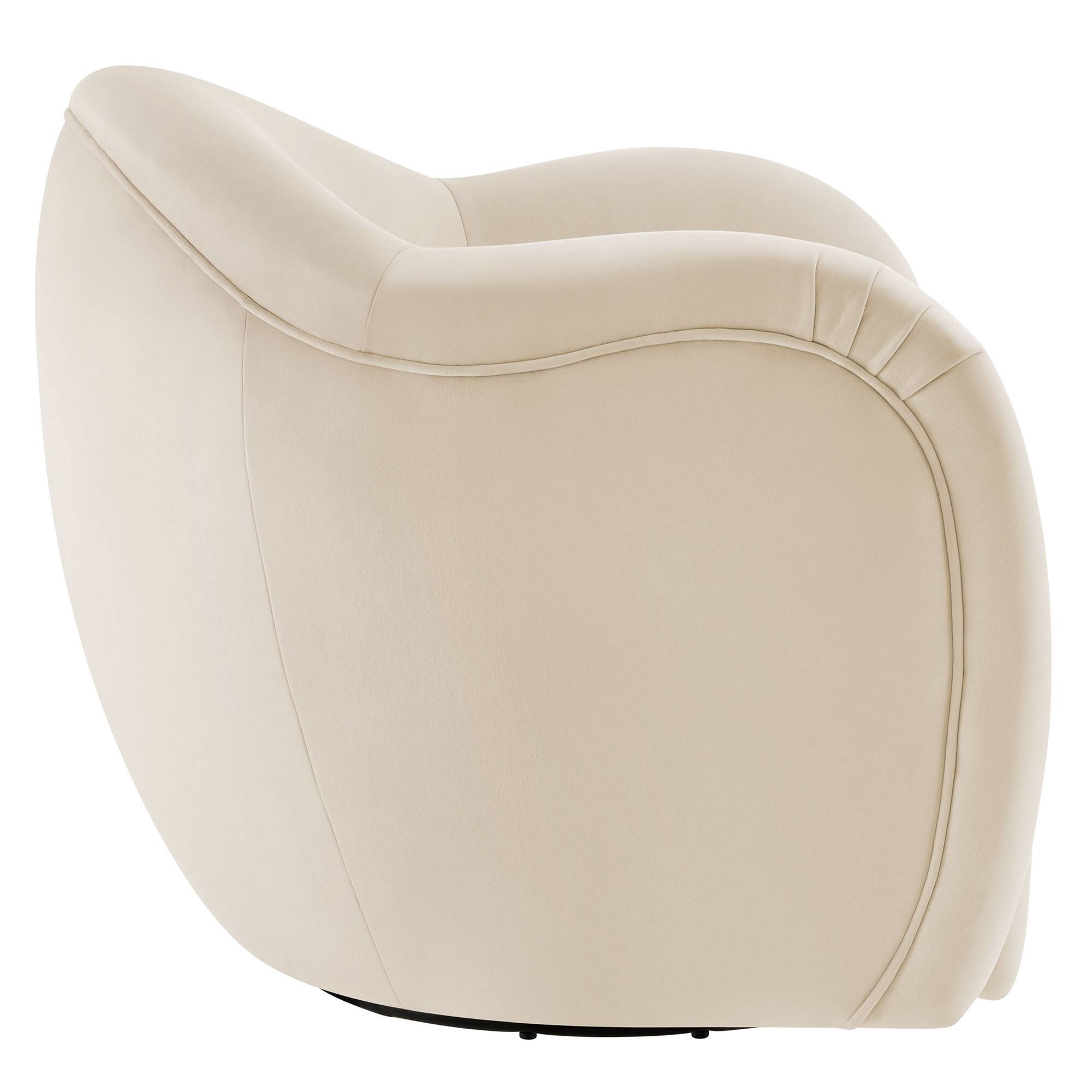 Back. Modway - Compose Performance Velvet Swivel Armchair by Modway - White.