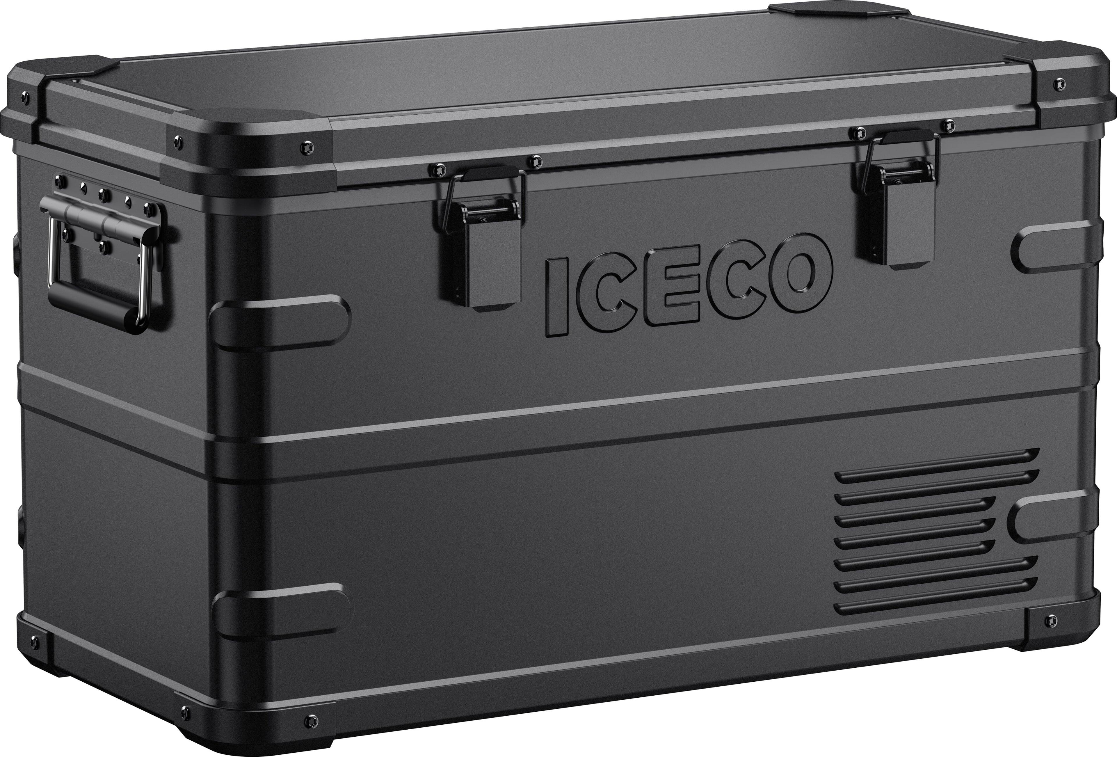 Angle. ICECO - APL35 Aluminum Dual Zone 37QT Portable Cooler Black - Black.