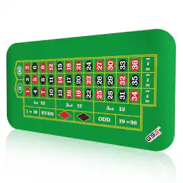 GSE Games & Sports Expert - 70" x 35" Casino Roulette Tabletop Layout Mat with Carrying Bag, Non-Slip Rubber Layout Mat