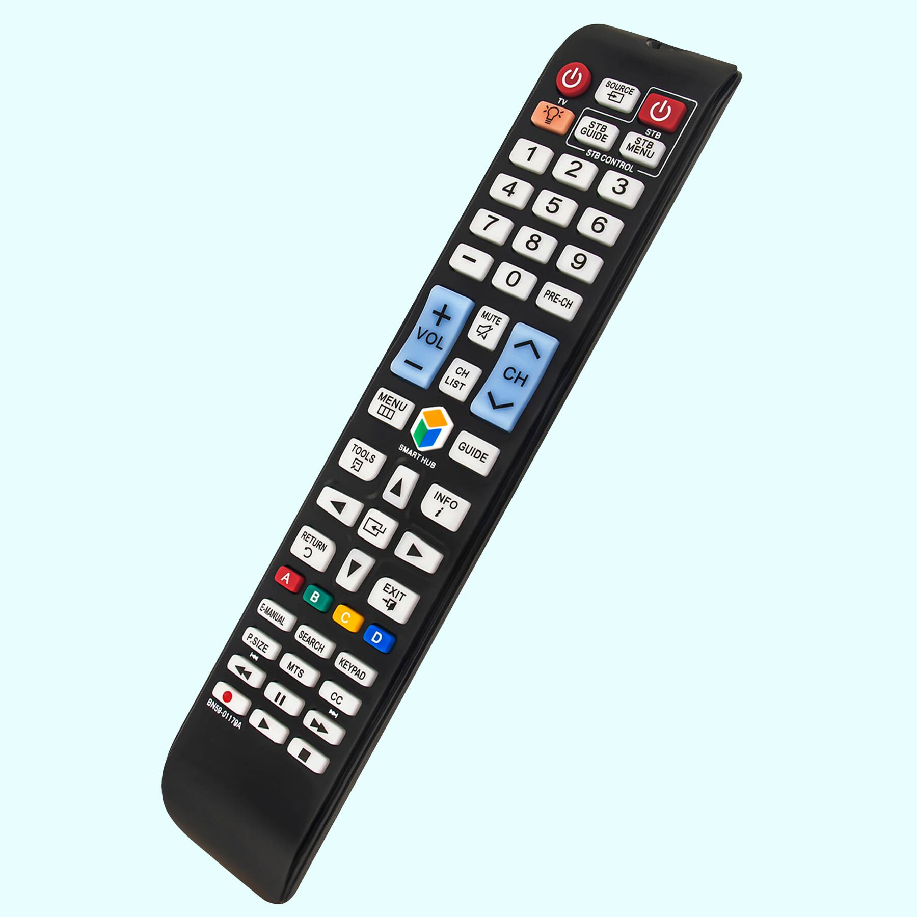 SOURCE TV  
STB GUIDE 378  
STB S 1 S7E MENU 2 CONTROL 4 3 5 7 6 8 - 9 0 PRE-CH MUTE VOL a CN CH LIST 0 MENU TOOLS SMART GUIDE Q HUB A INFO i RETURN A Y EXIT E-MANUAL C P.SIZE SEARCH D 4 MTS KEYPAD I CC BNS-01 - 7BA N