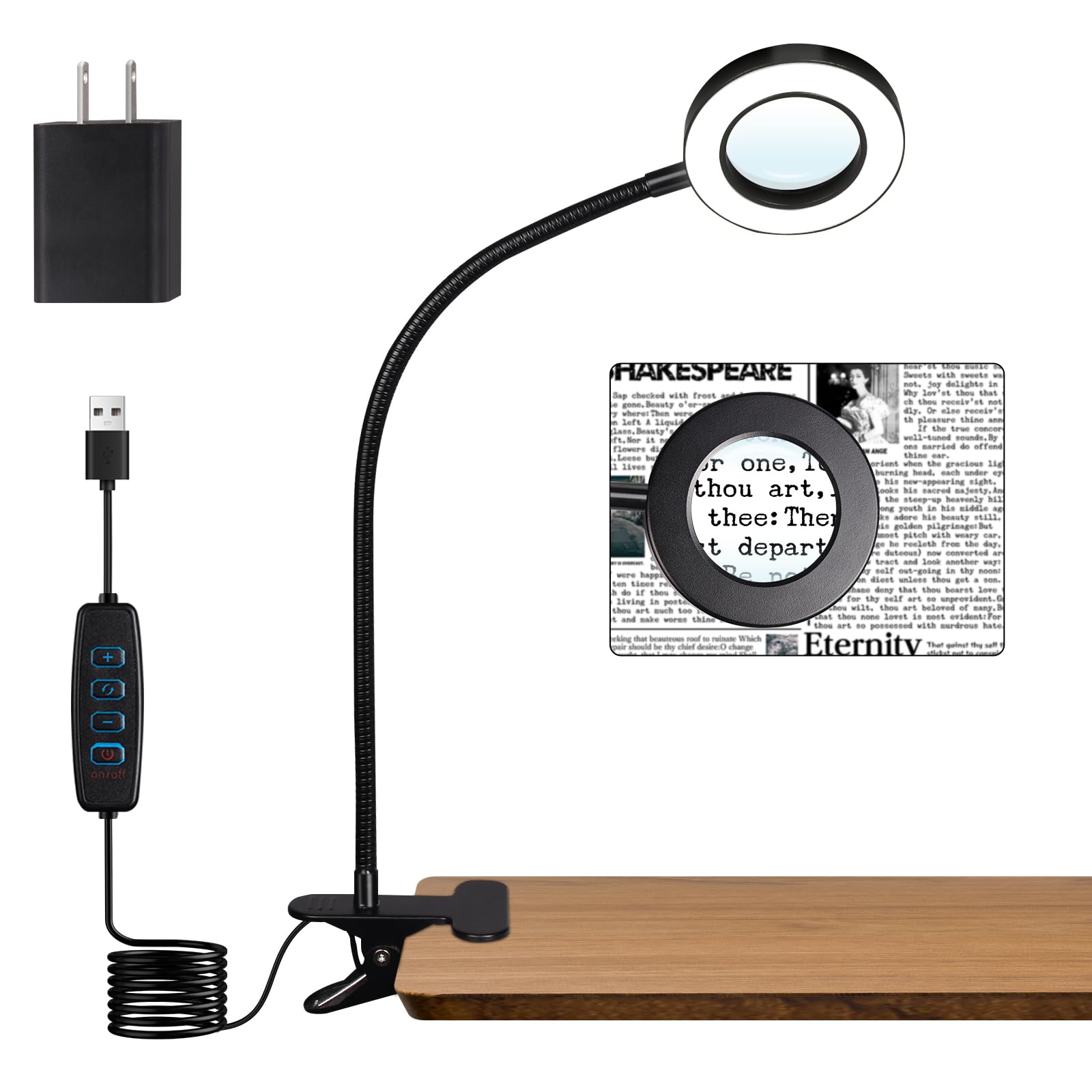 Black with magnifying glass