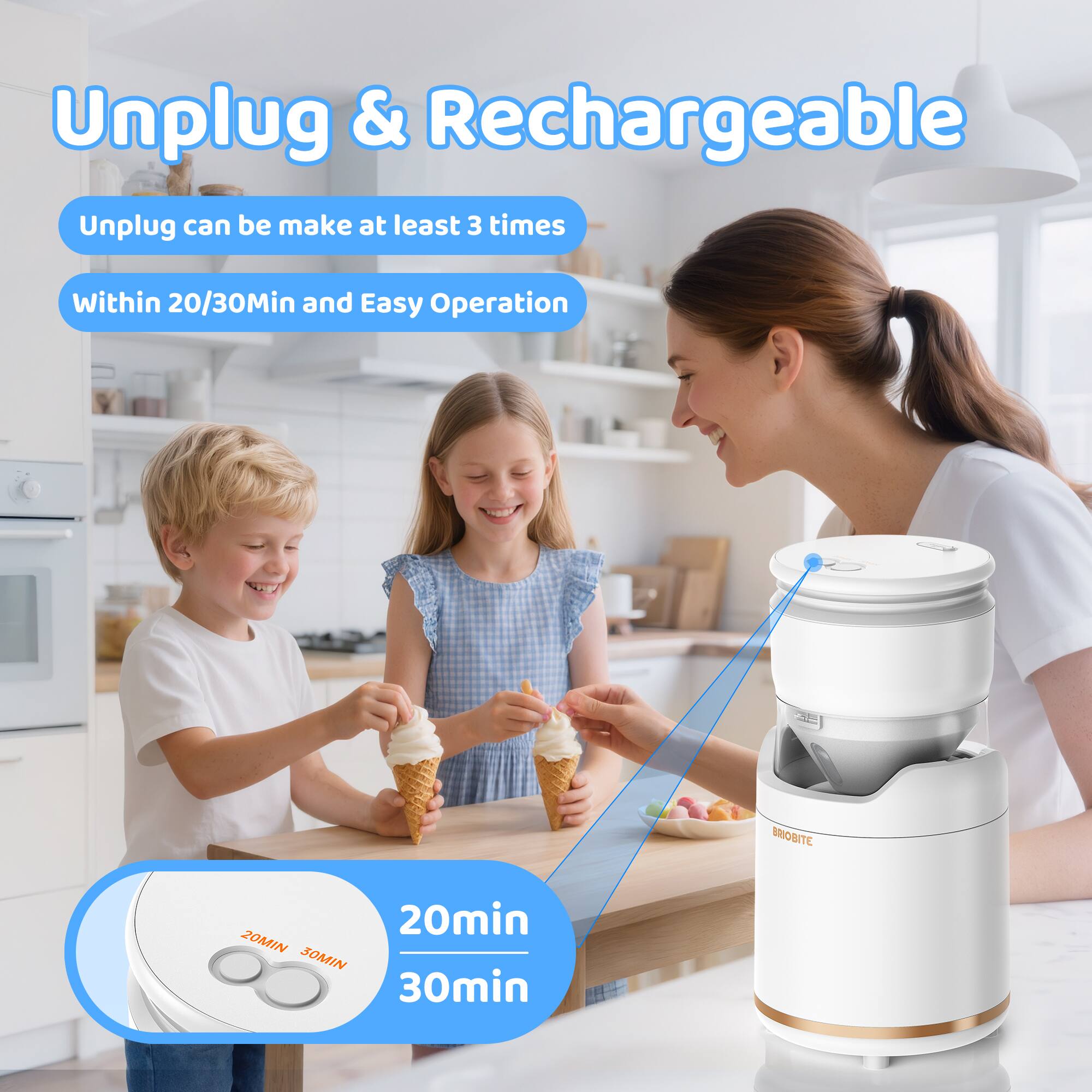 Unplug & Rechargeable

Unplug can be made at least 3 times within 20/30Min and Easy Operation

20min
30min