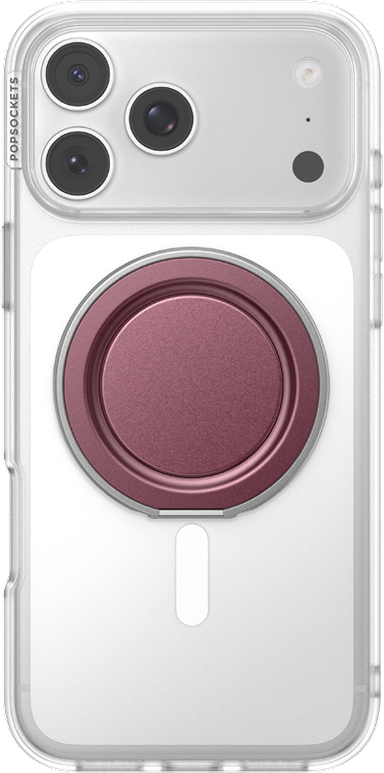 Alt View 6. PopSockets - PopSockets Low-Pro Grip for MagSafe, Ultra-Thin Magnetic Phone Grip with Kick-Out Stand - Burgundy.