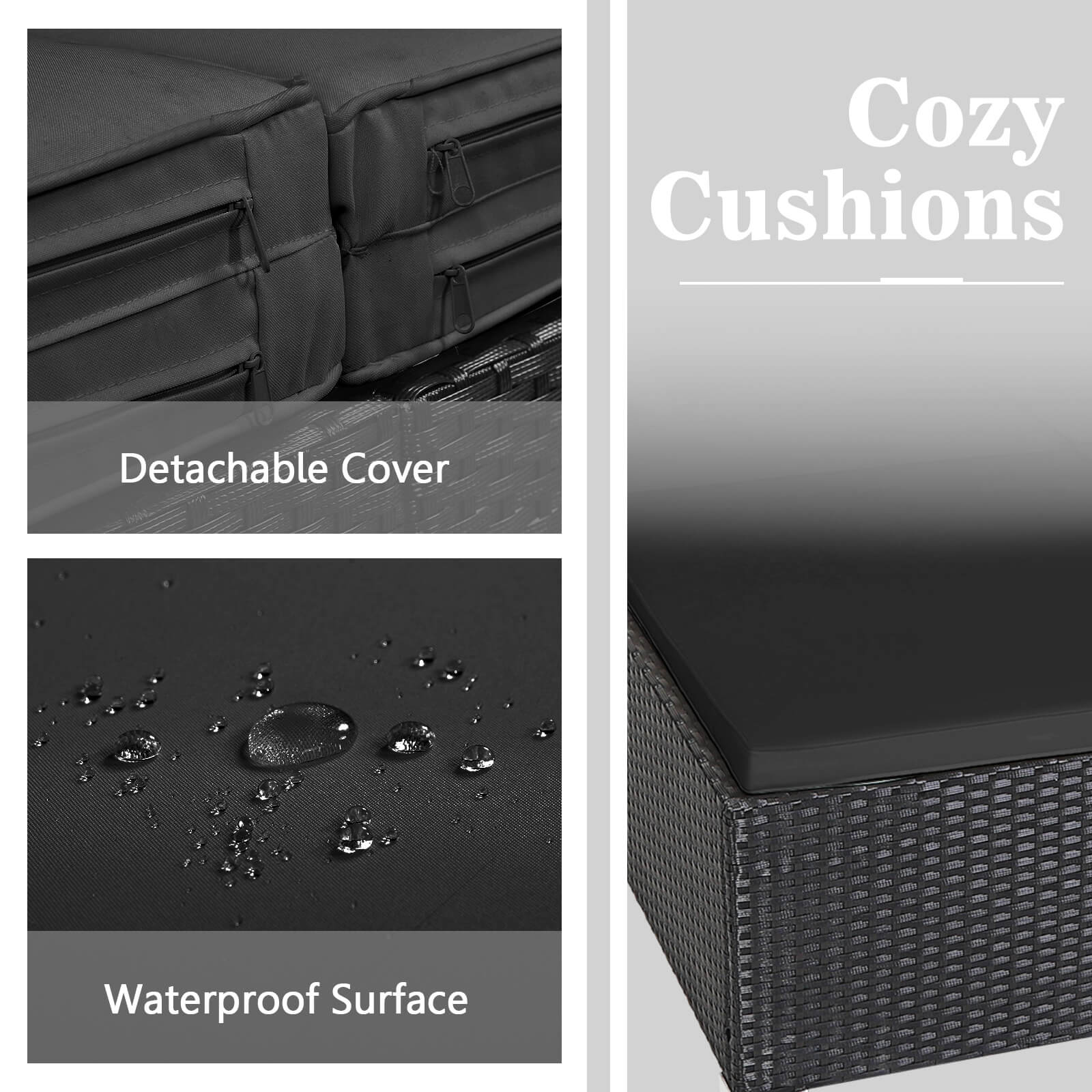 Cozy Cushions
Detachable Cover
Waterproof Surface