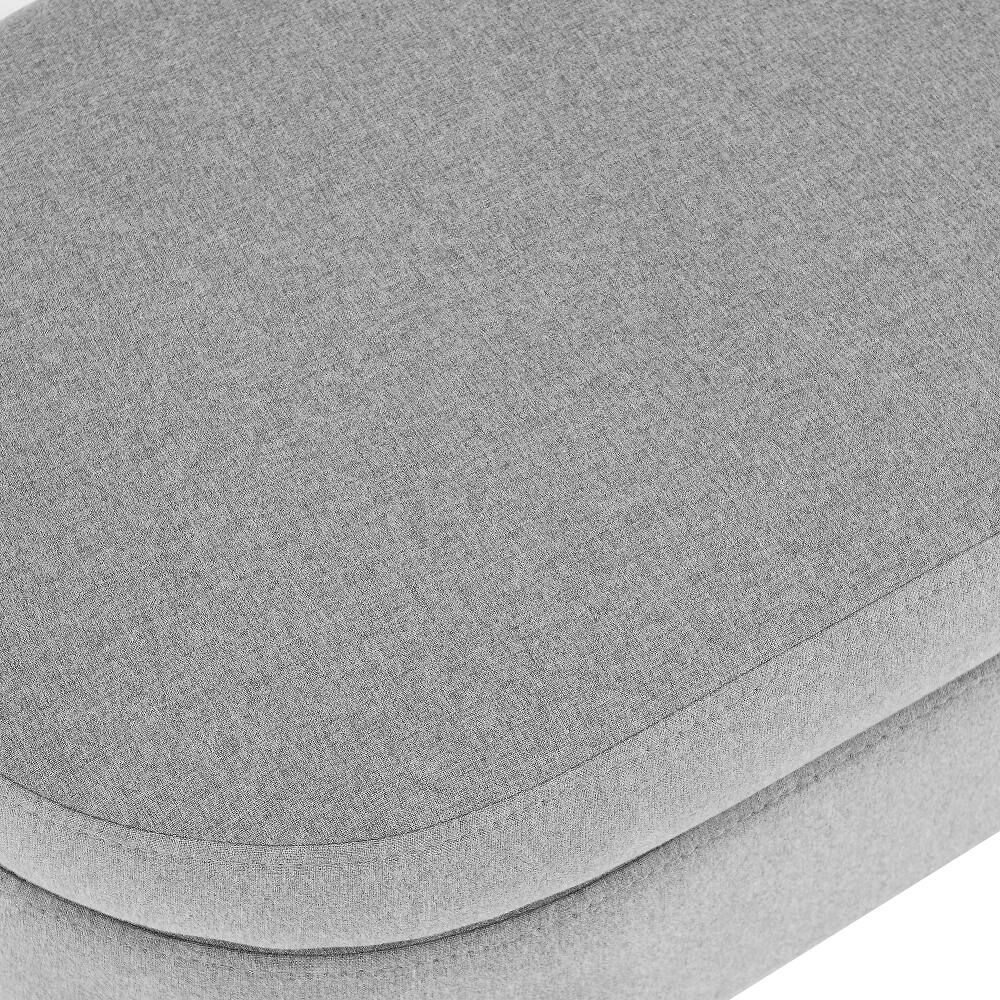 Alt View 8. Ropilly - Ropilly Oval Storage Bench Grey Storage Ottoman with Rubber Wood Legs for Bedroom - Grey.