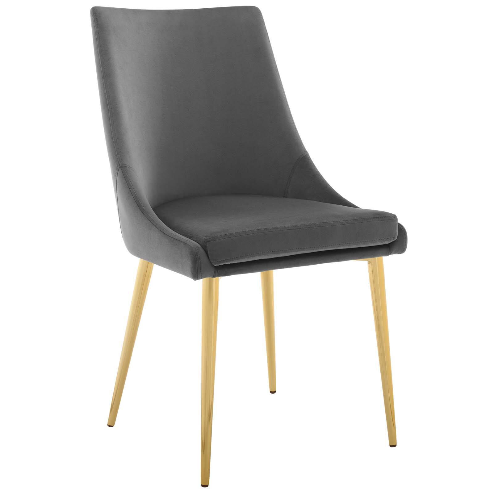 Angle. Modway - Viscount Modern Accent Performance Velvet Dining Chair by Modway - Gray.